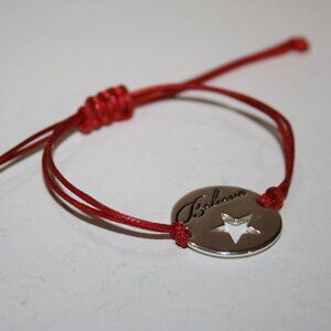 Red cord and silver Believe star bracelet Adjustable